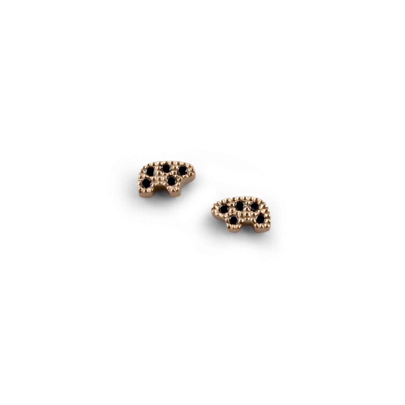 9ct Gold Black Diamond Studs | Black Diamond Earrings – Thor Collective